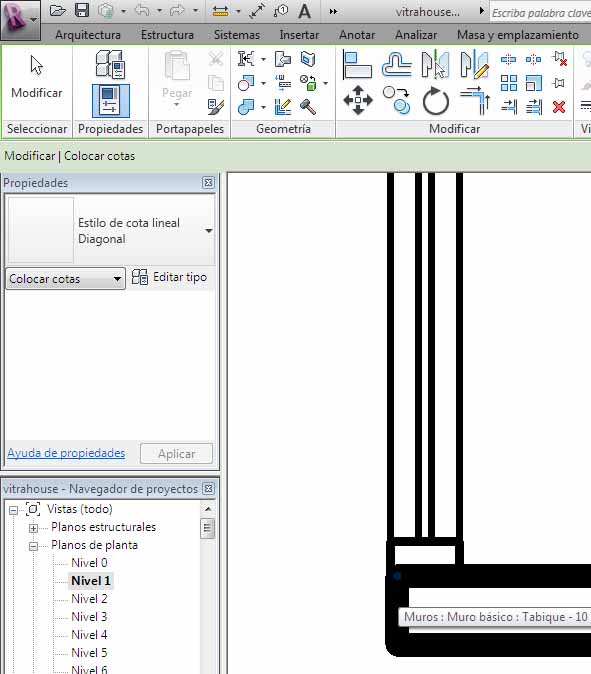 punto redondo azul como un de los posibles puntos de referencia, para indicar como inicio de la cota Lineal