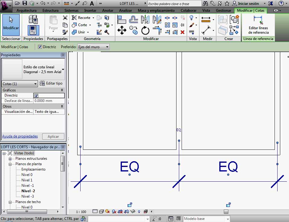 símbolo de igualdad de cota.