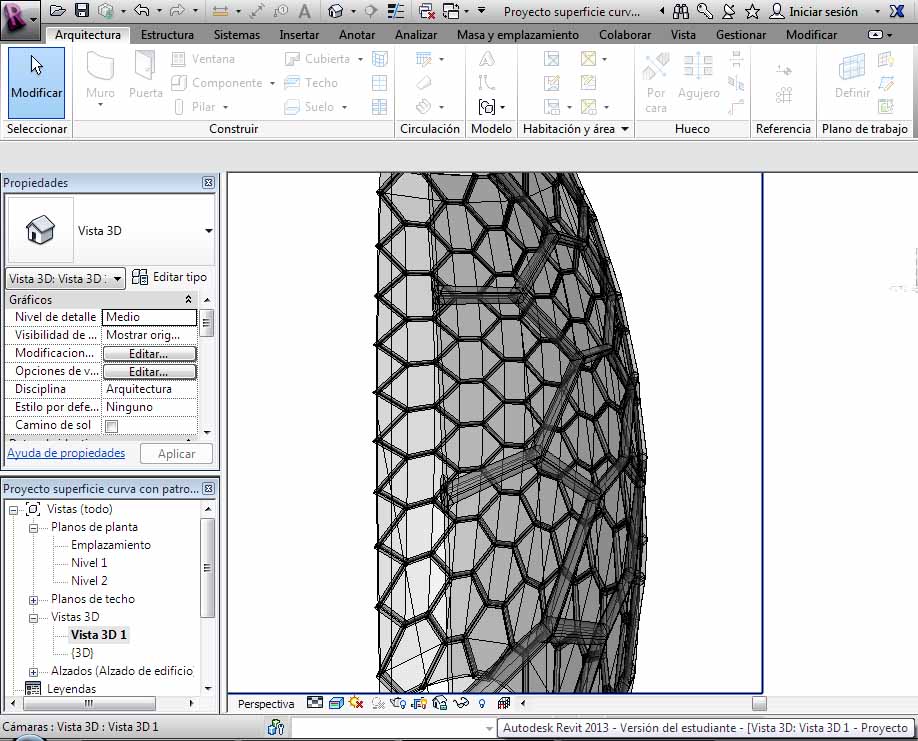Masa alojada en anfitrión vertical