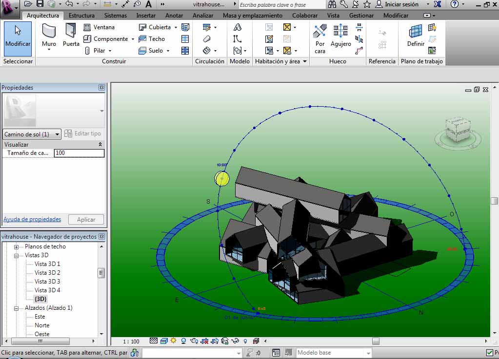 Cuadro Propiedades opción Tamaño camino del sol