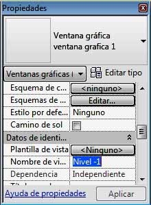 Navegador de proyectos, Datos de identidad. Nombre de vista