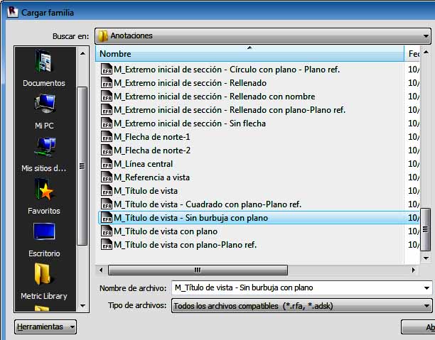 Título de Vista gráfica, que se pueden cargar por defecto