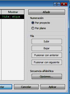 Opciones de Numeración de Nubes de revisión