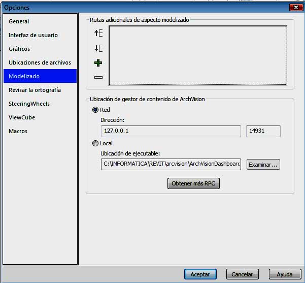 Configuración de Revit para lectura de RCPs adicionales