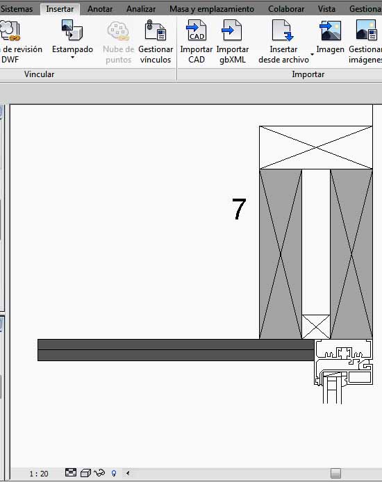 Vigas de madera sección transversal realizadas con Elemento de detalle 2D