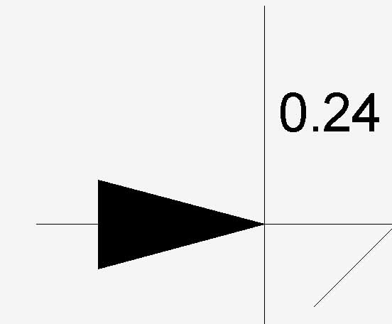 Longitud de línea de cota volteada