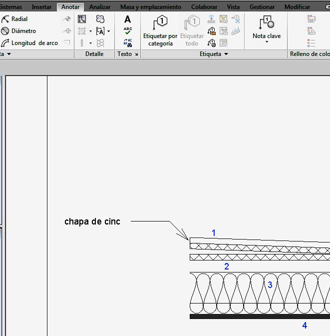 Nota de texto con directriz dos segmentos situada en parte superior izquierda