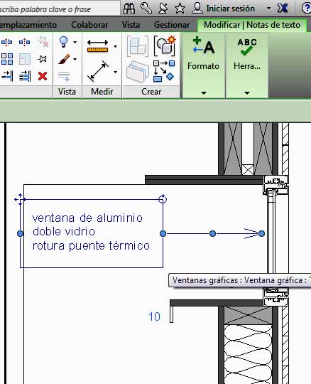 Directriz de Nota de texto posición Intermedia