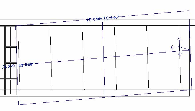 rejillas de muro cortina giradas por medio del parámetro Ángulo