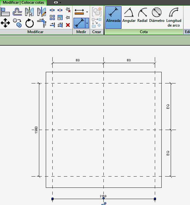 Resultado final de acotación de hueco de ventana, para parametrizar el mismo