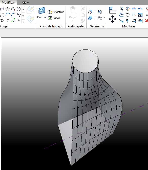 axonometria forma con perfiles manipulados