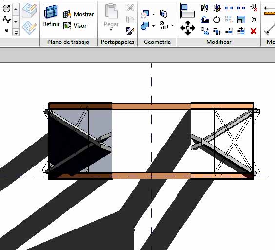 Vista de plano del modelo correspondiente al nivel 2