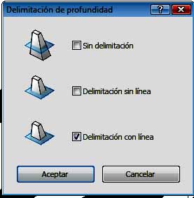 Cuadro de diálogo Delimitación de profundidad