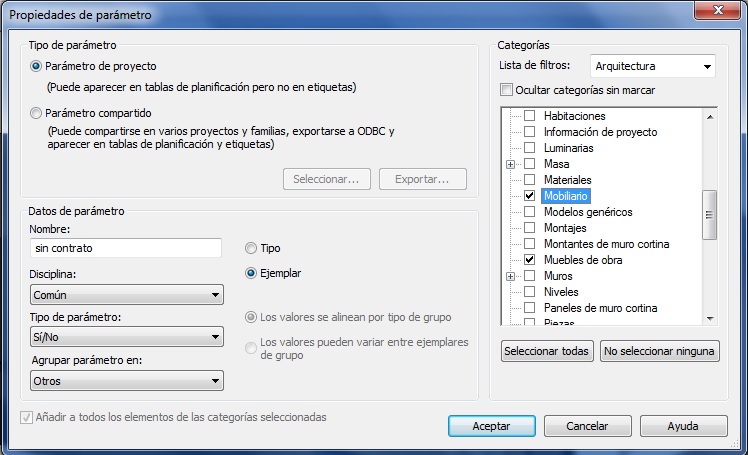 cuadro de diálogo Propiedades del parámetro