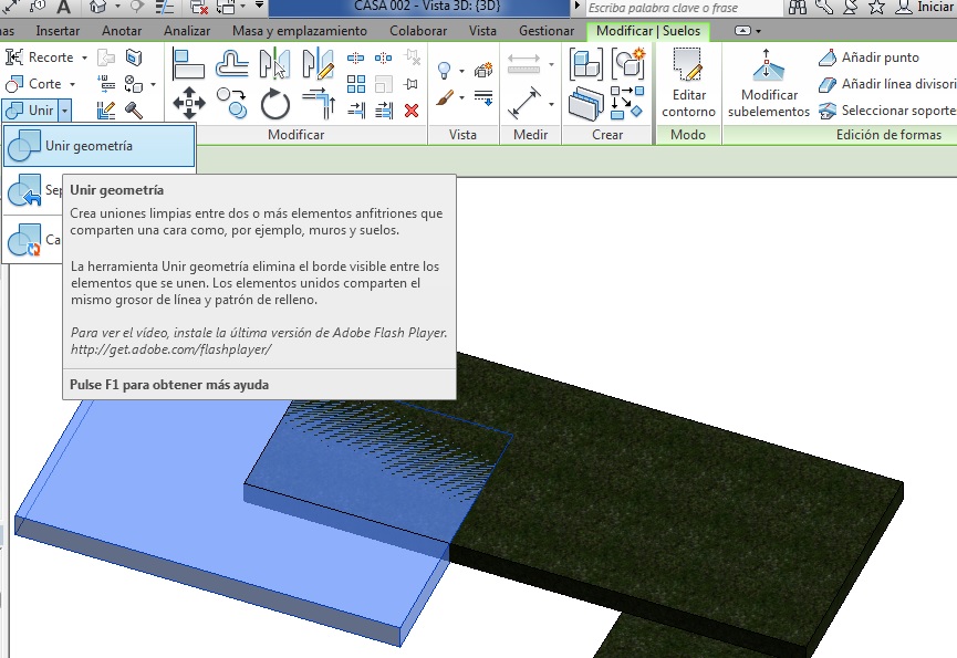 Herramienta Unir geometría